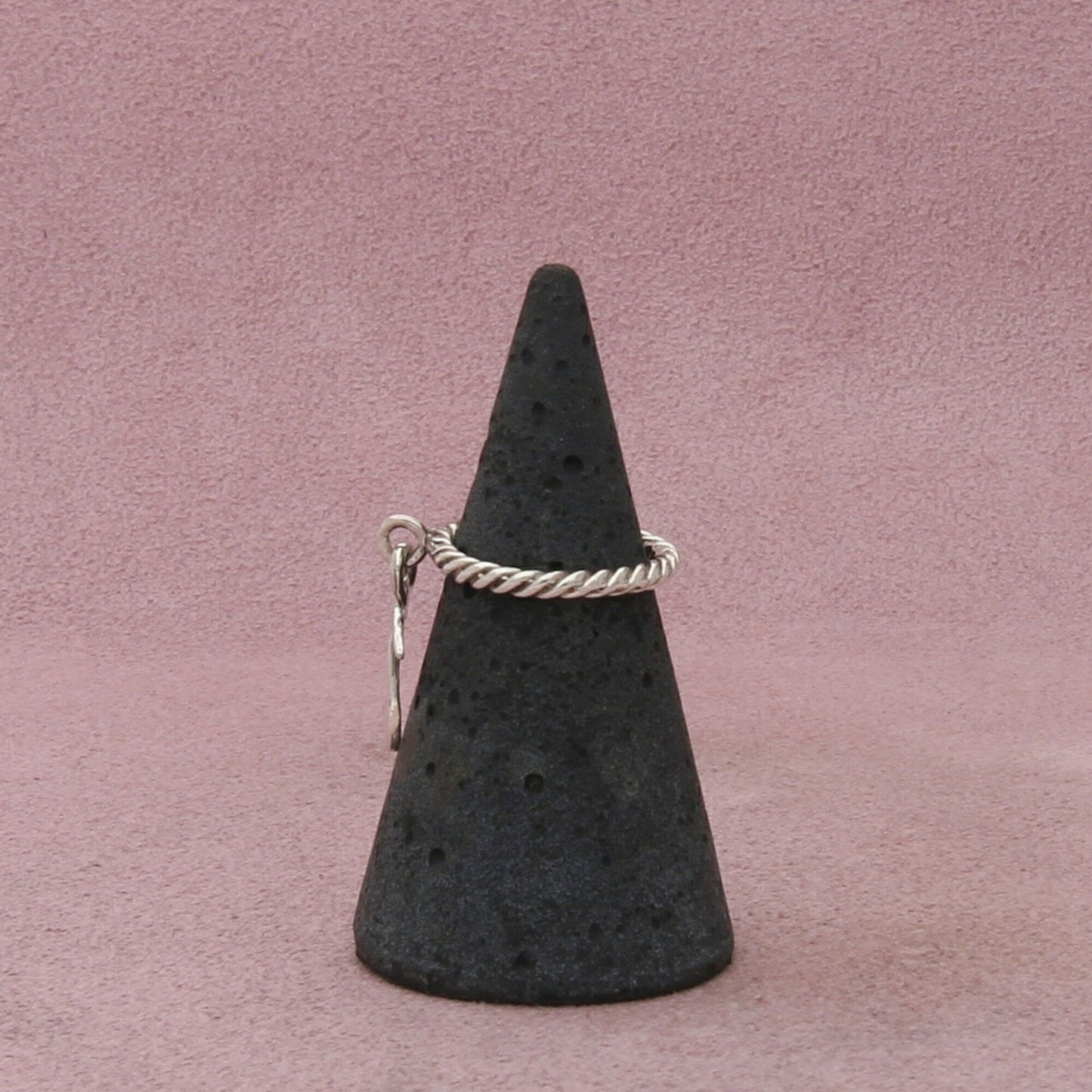 sterling silver twisted wire musical note charm ring size 3