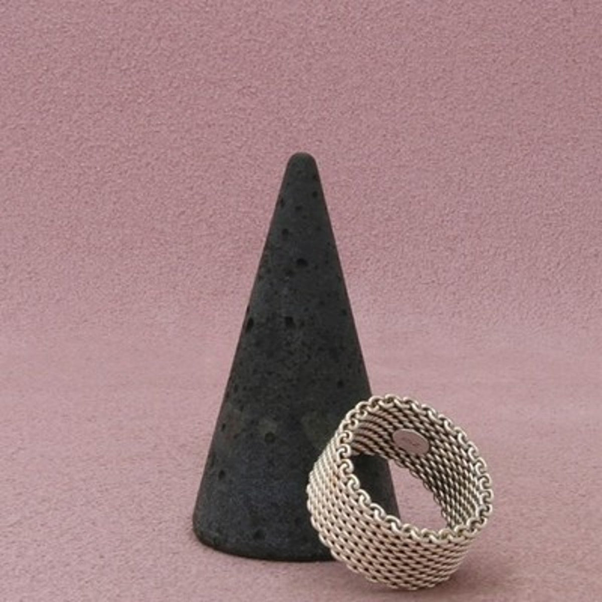 Sterling Silver 10mm Wide Mesh Band Ring Size 7