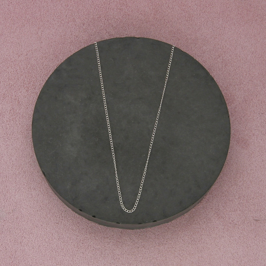 sterling silver 1mm curb chain necklace size 18in