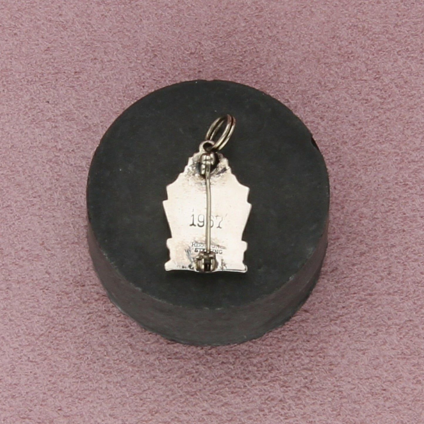 sterling silver vintage 1967 swim team lapel pin charm pendant