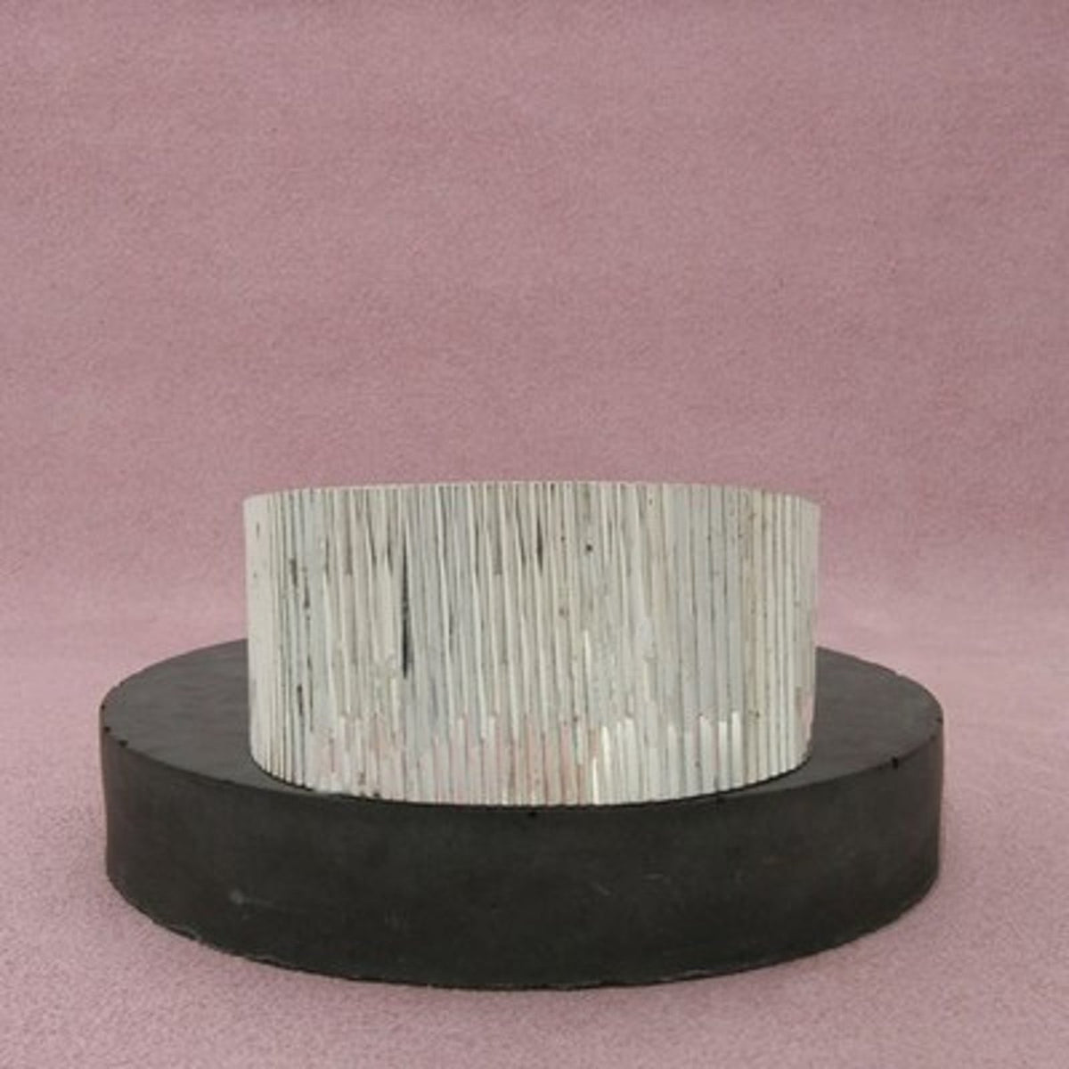 Taxco Mexico Sterling Silver Vintage Wide Ribbed Cuff Bracelet Size 6.5in
