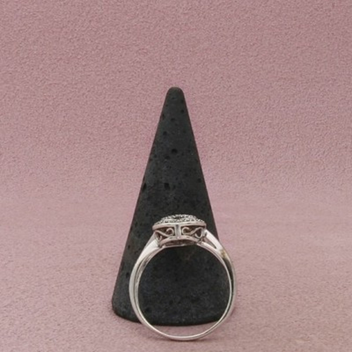 Zales Sterling Silver Diamond Heart Cluster Twisted Promise Ring Size 9
