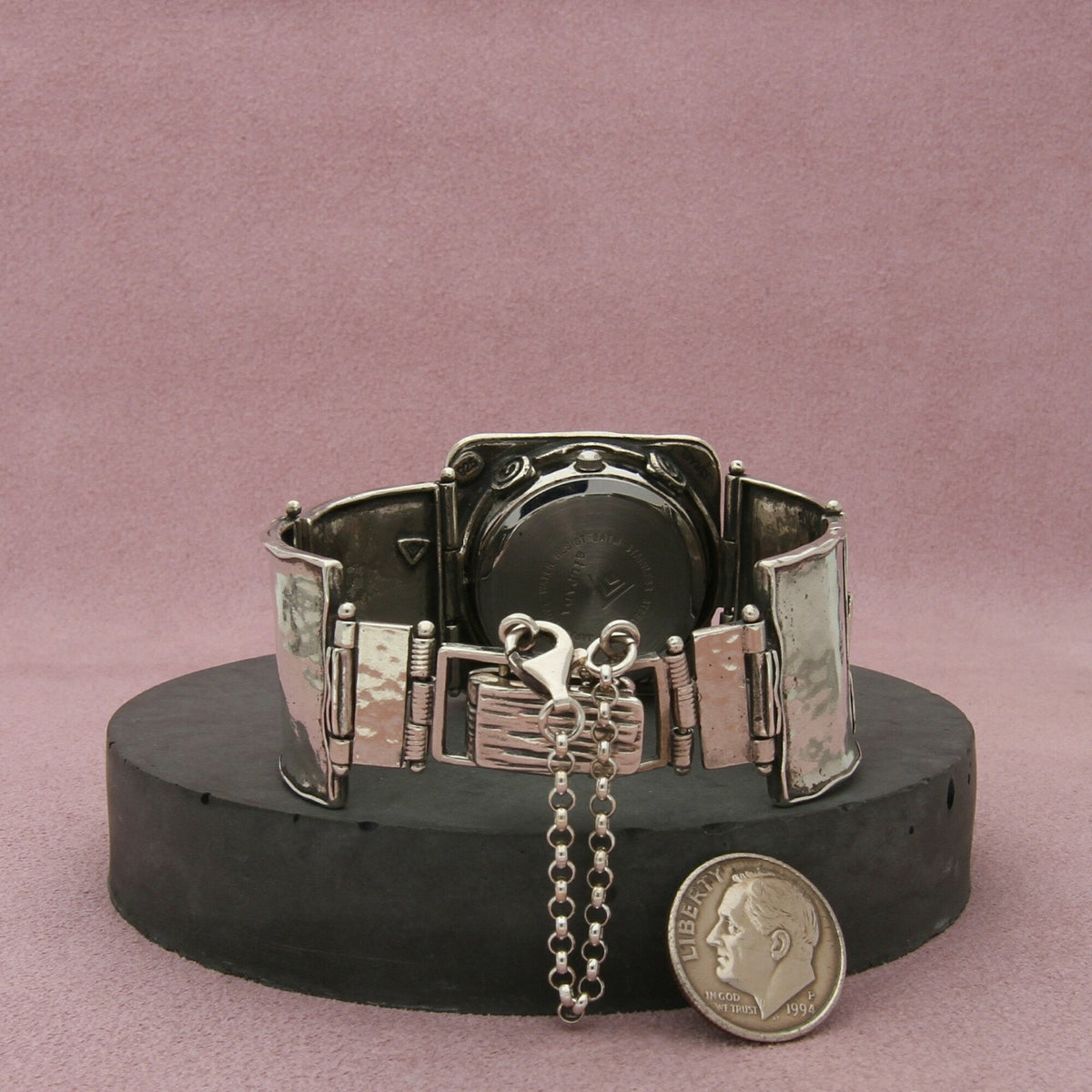 silpada sterling silver hammered panel link watch bracelet size 6.5in