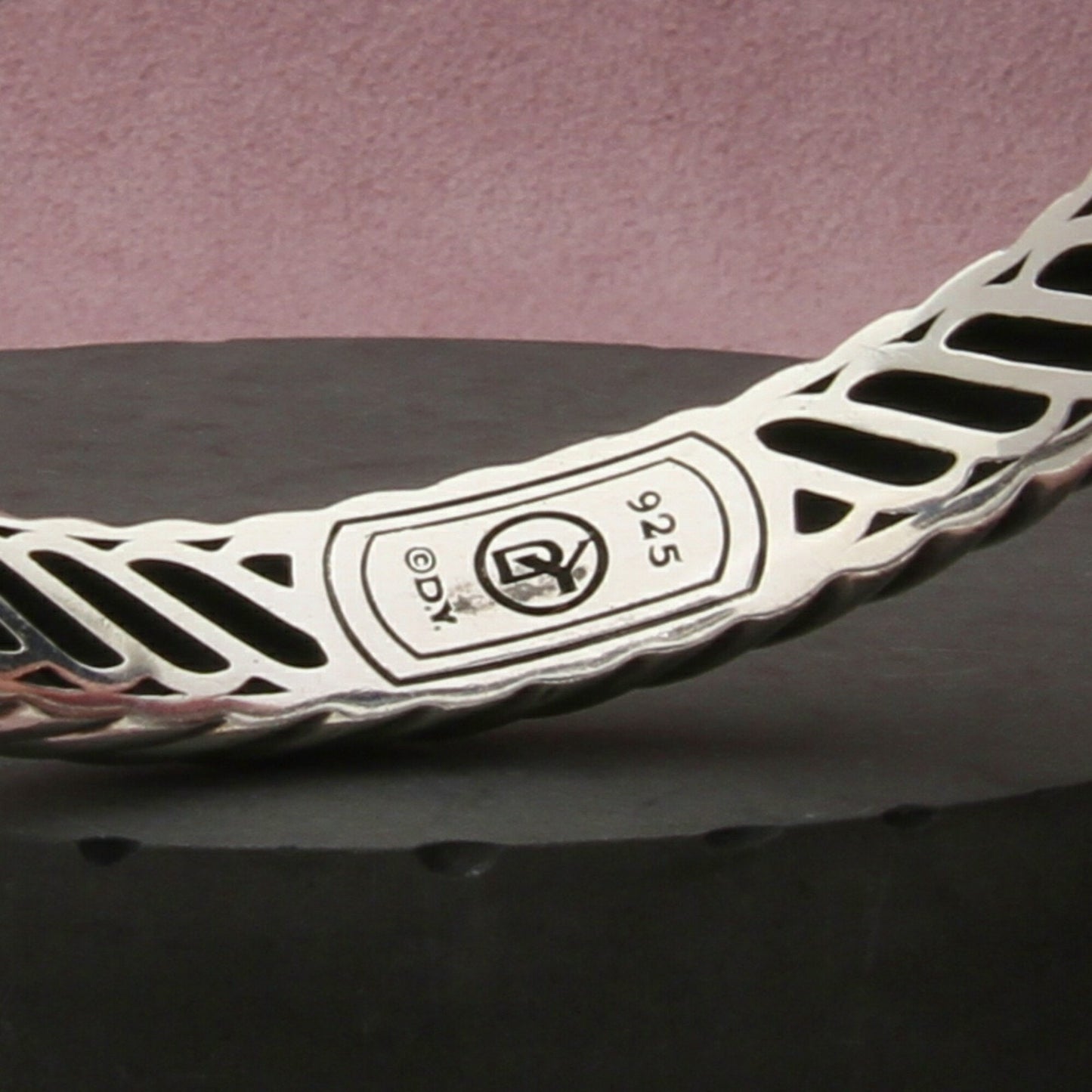 david yurman sterling silver waverly cable hinged cuff bracelet size 6in