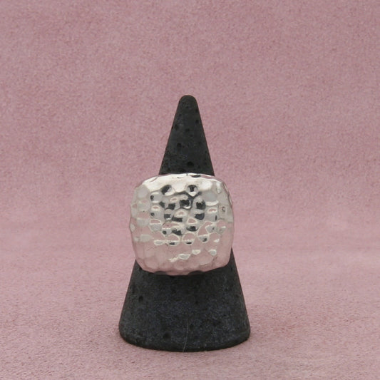 sterling silver hammered square ring size 7.5