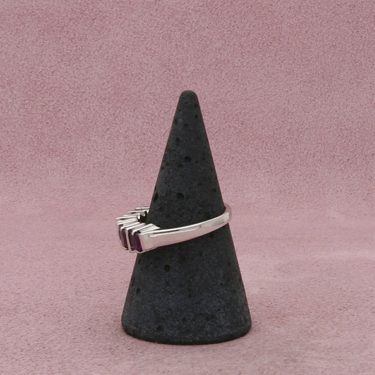 sterling silver round-cut cz rhodolite ring size 7.75