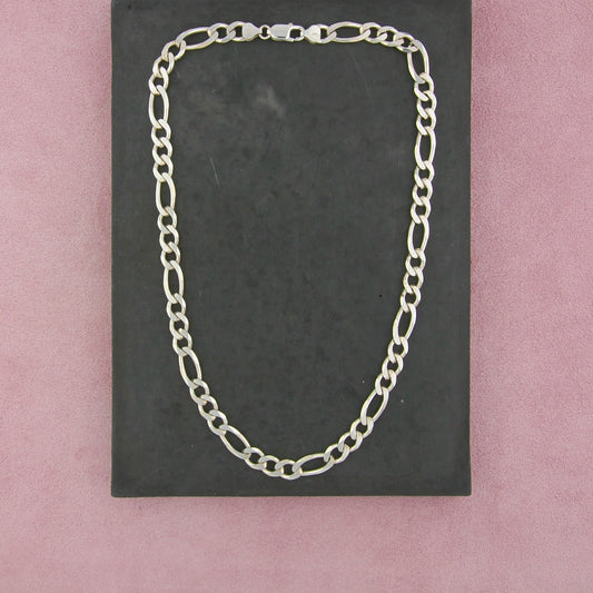 sterling silver mens italian 9mm figaro chain necklace size 19.75in