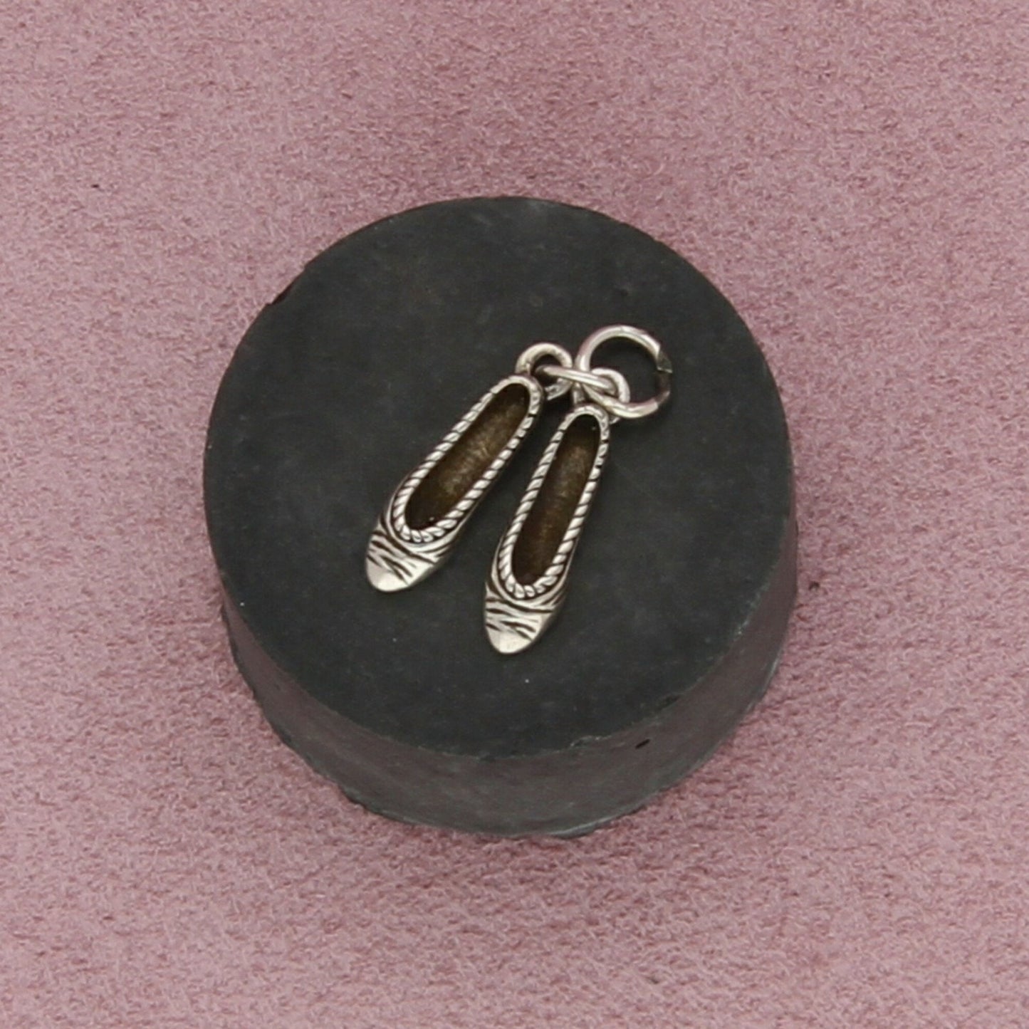 sterling silver vintage 3d ballet flat shoes charm pendant