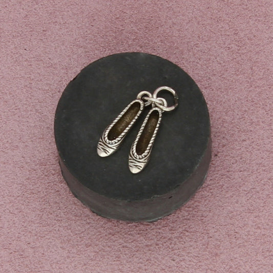 sterling silver vintage 3d ballet flat shoes charm pendant