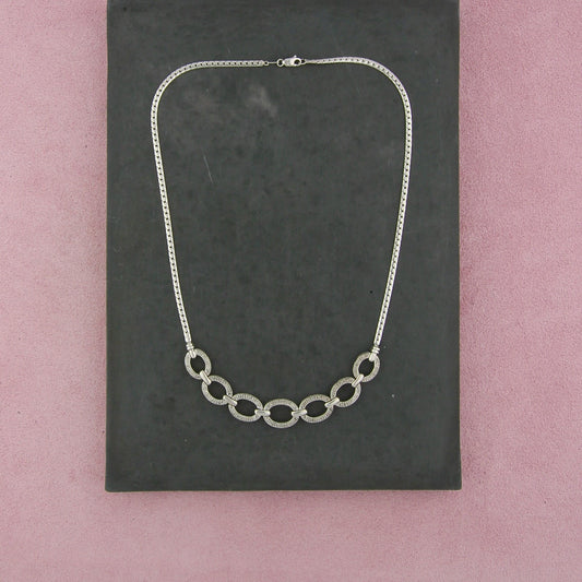 zales sterling silver diamond accent oval link necklace size 17in