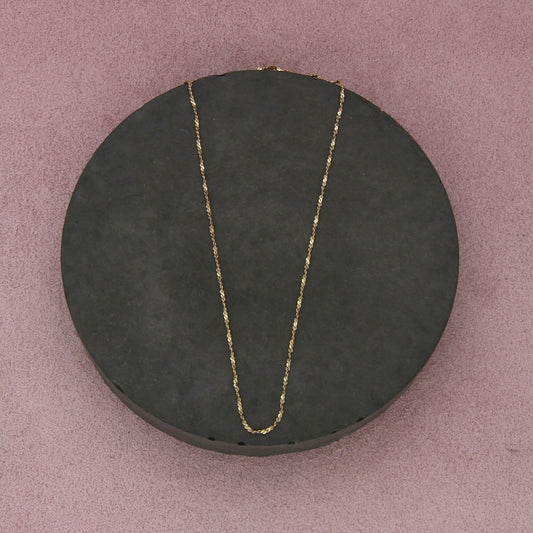 sterling silver italy gold plate 1mm twisted serpentine chain necklace size 24in