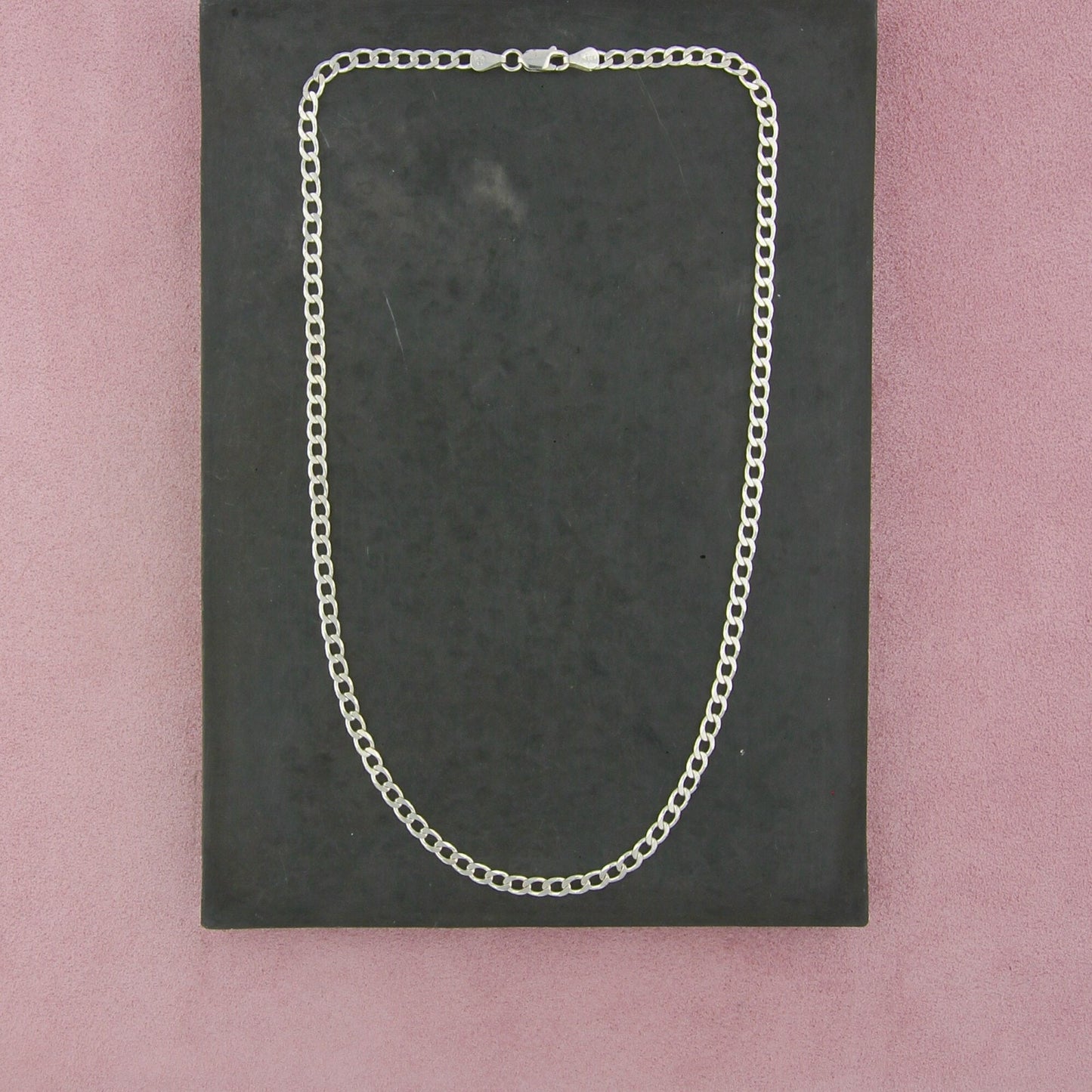 sterling silver mens italy 4mm cuban chain necklace size 20in