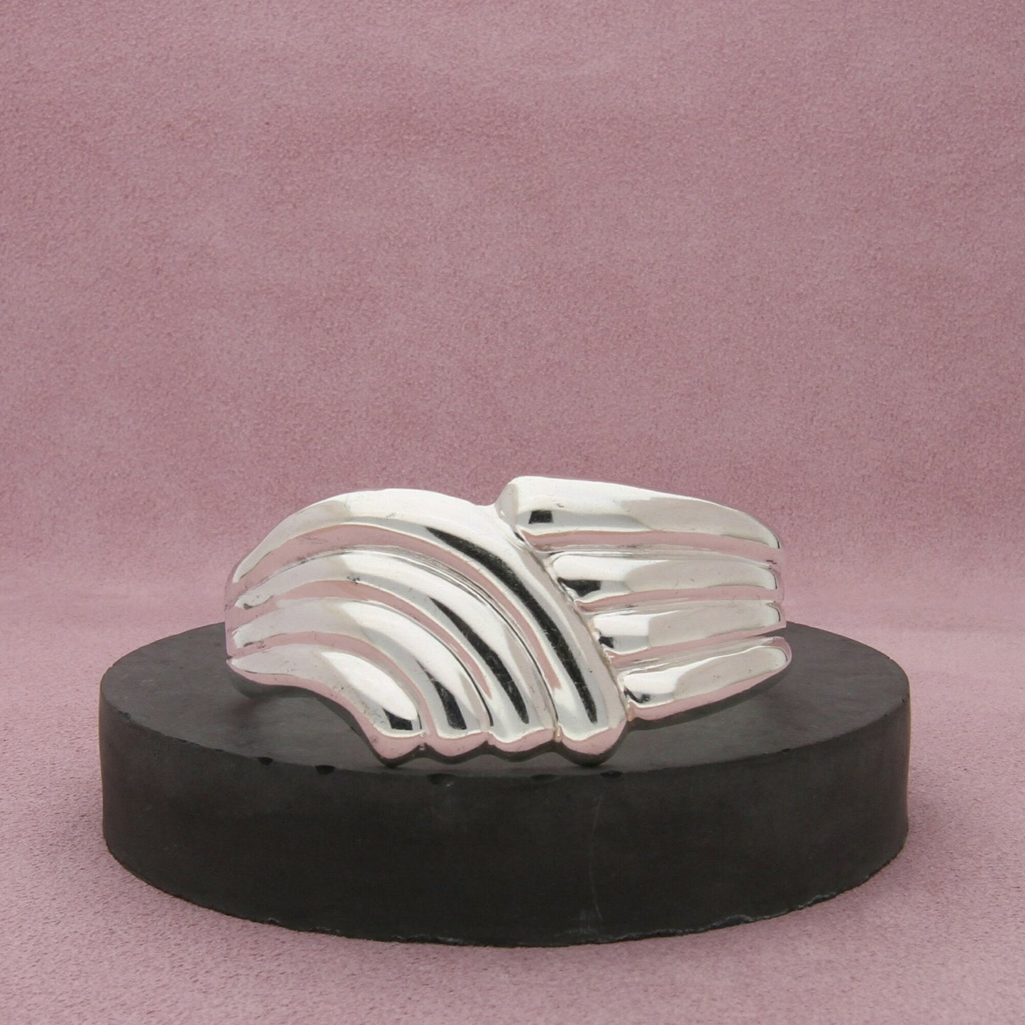 taxco mexico sterling silver vitage ribbed cuff bracelet size 6.5in