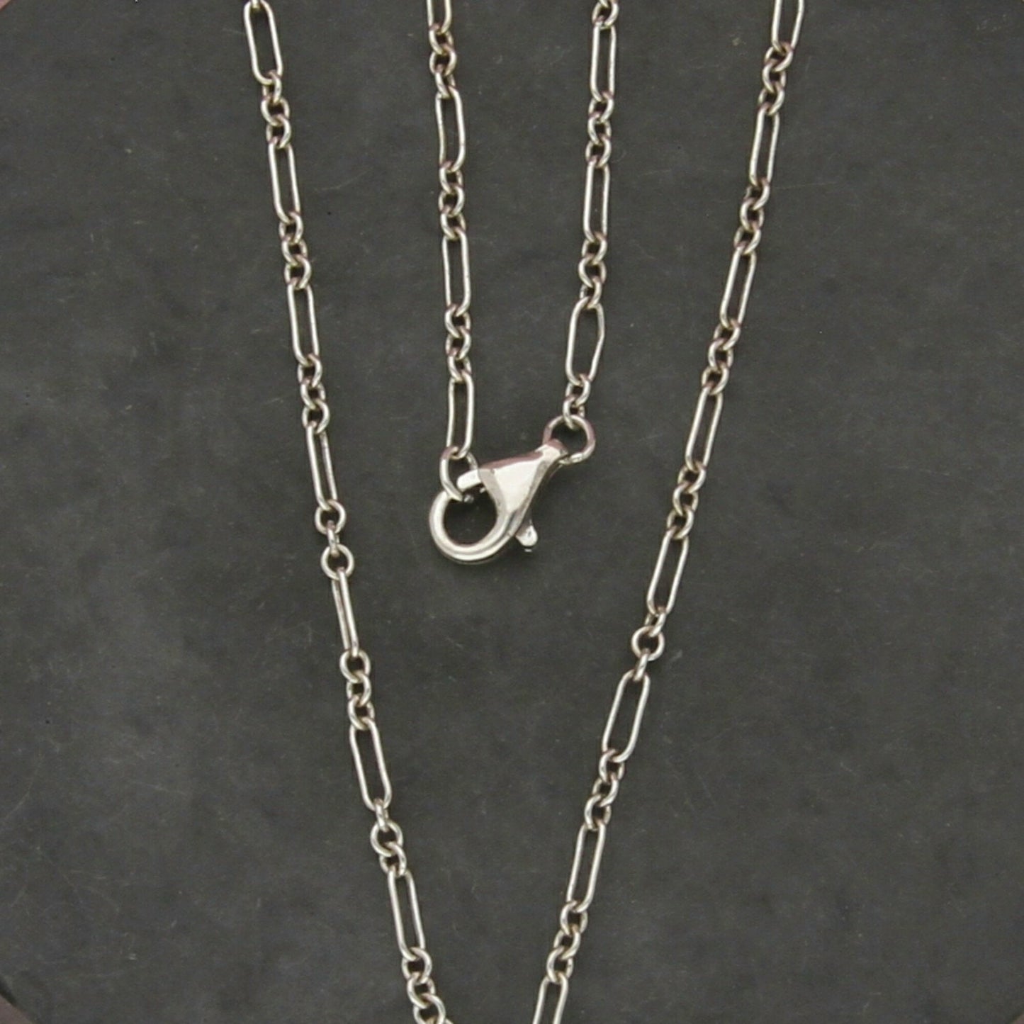 sterling silver art deco style 2mm dot & dash chain necklace size 15.75in