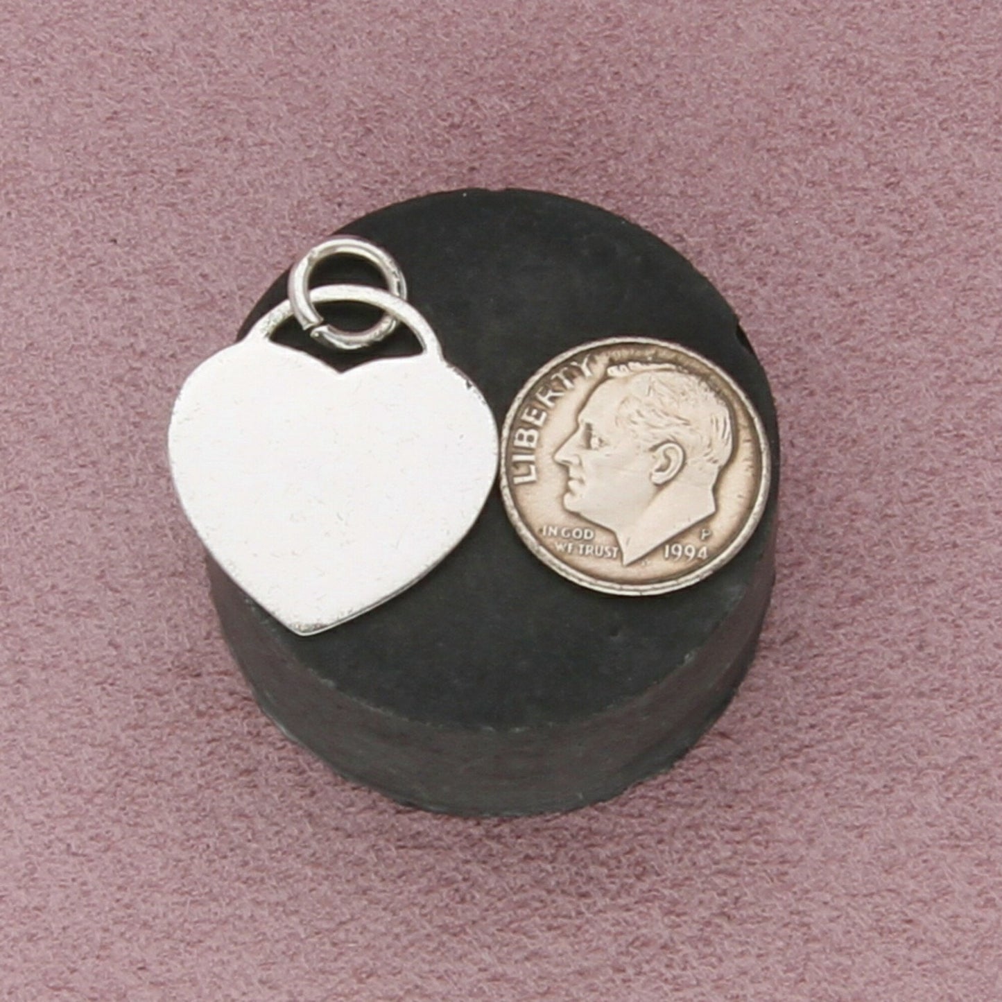 sterling silver engravable heart charm pendant