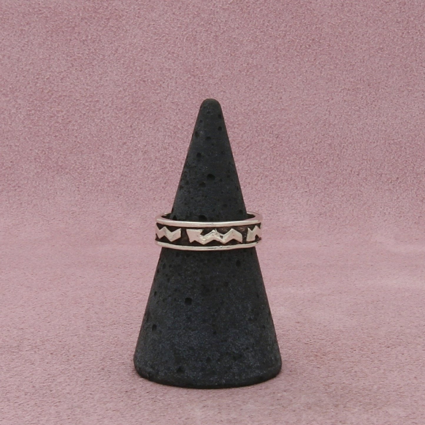 sterling silver vintage wavy arrow band ring size 6