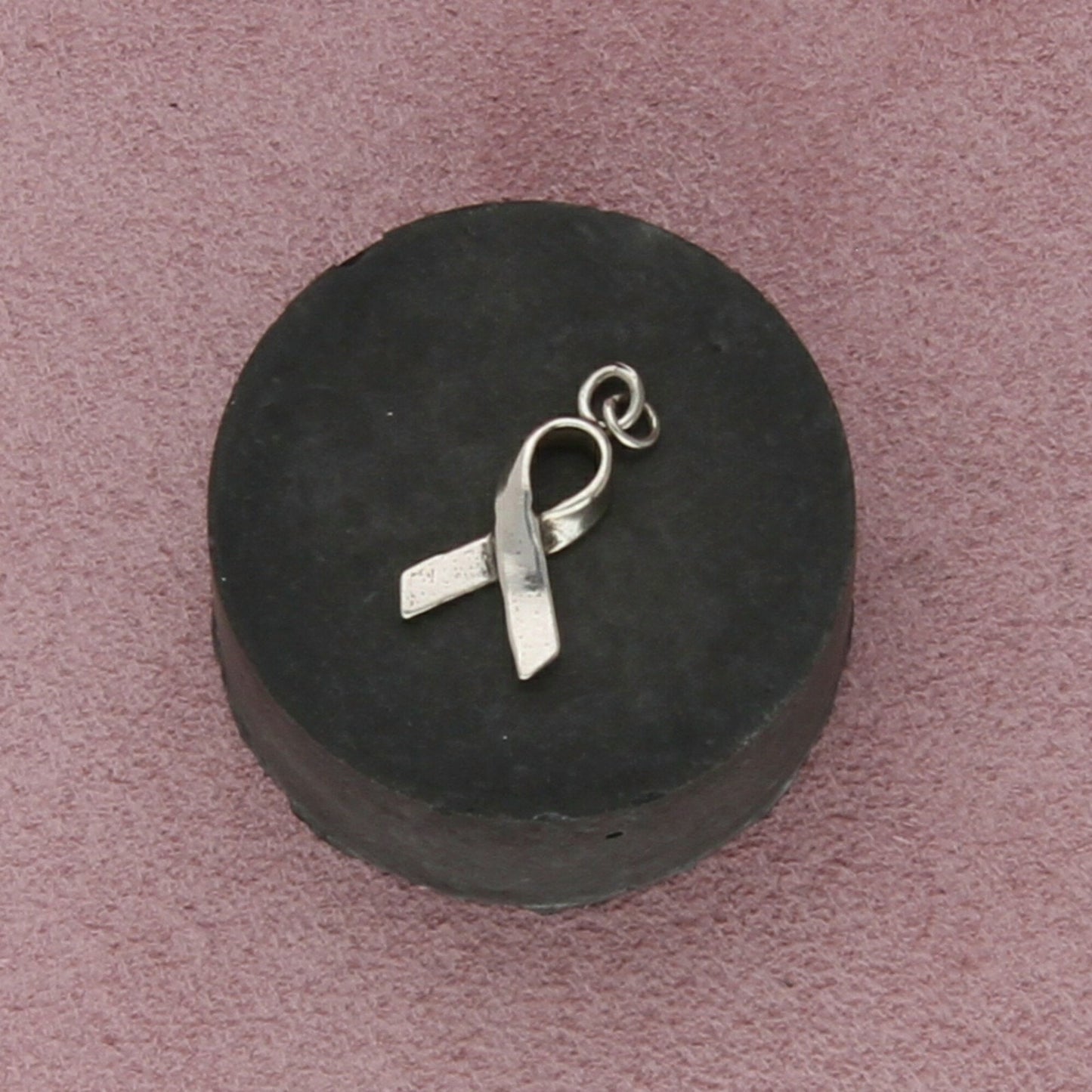 sterling silver vintage awareness ribbon charm pendant