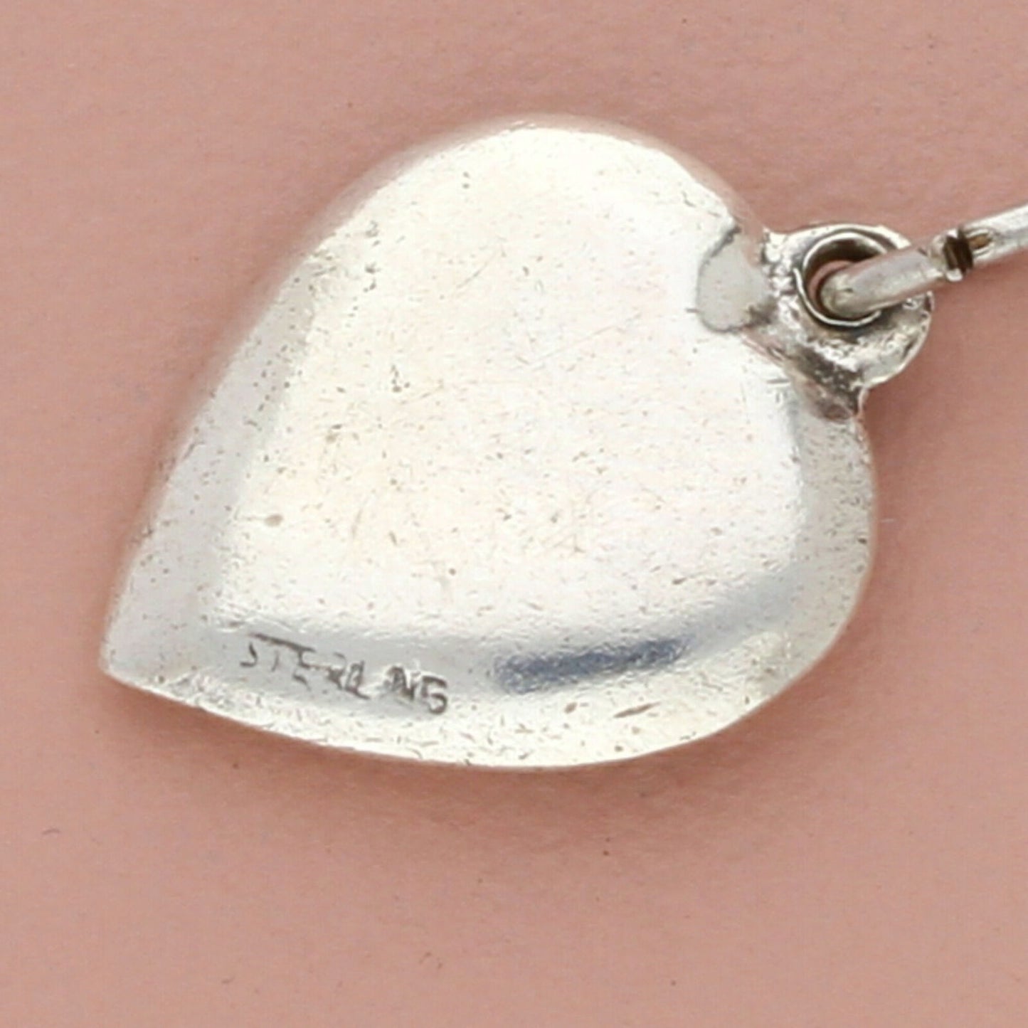 sterling silver vintage wwii ribbon bow sweetheart puffy heart charm