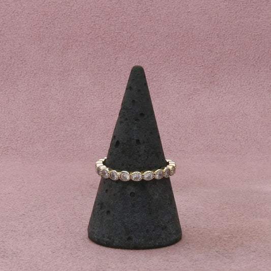 sterling silver dainty cz eternity stack band ring size 8.5