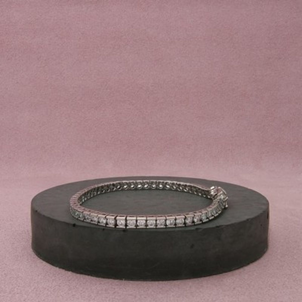Sterling Silver Round C Z Single Row Tennis Bracelet Size 7.25in