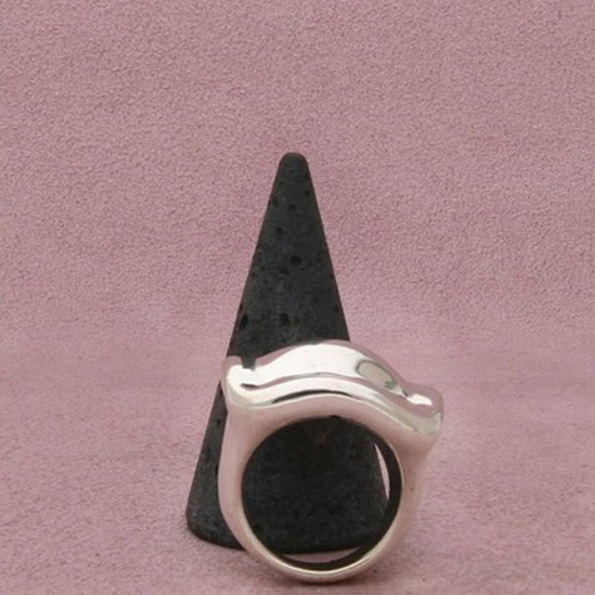 Sterling Silver Hollow Wide Domed Polished Chunky Ring Size 8