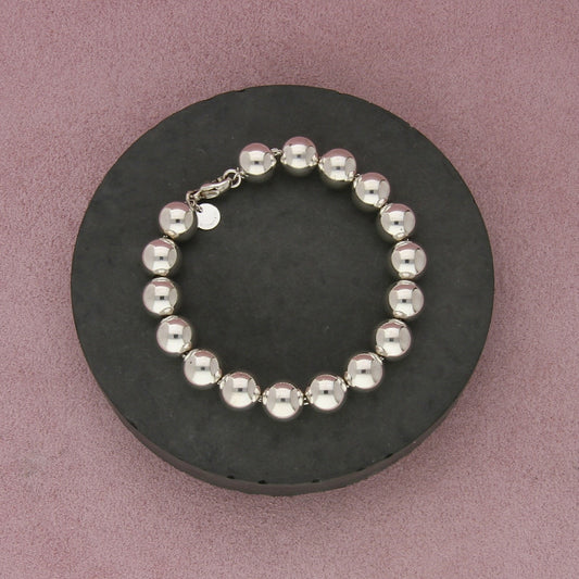 tiffany & co sterling silver hardwear 10mm bead bracelet size 6in