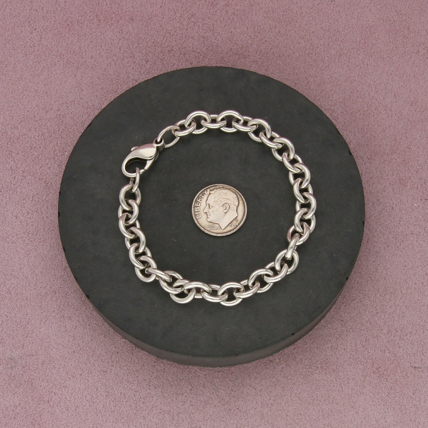 sterling silver 8mm cable chain bracelet size 7in