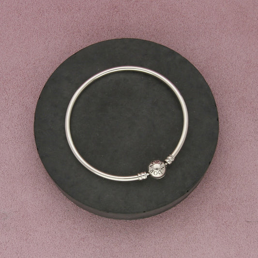 pandora sterling silver moments charm holder bracelet size 7.25in