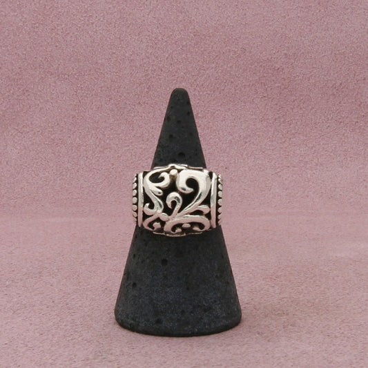 sterling silver vintage chunky scroll dome ring size 6.5