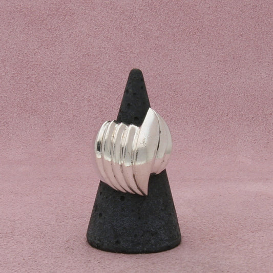 sterling silver vintage chunky scalloped dome ring size 7.5