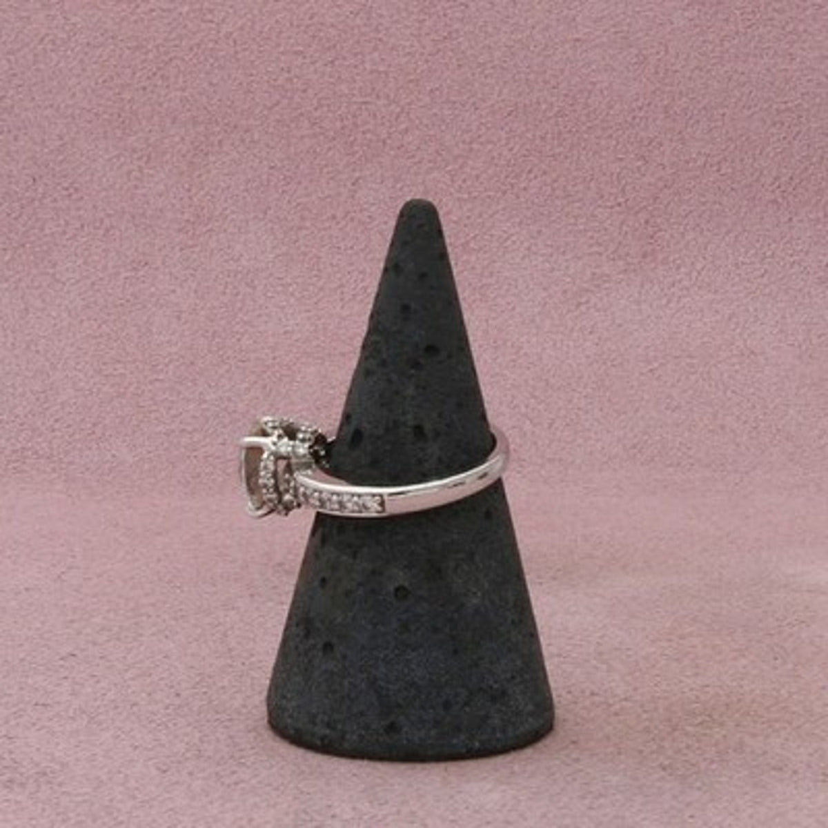 Sterling Silver Round-Cut Cz Engagement Ring Size 6