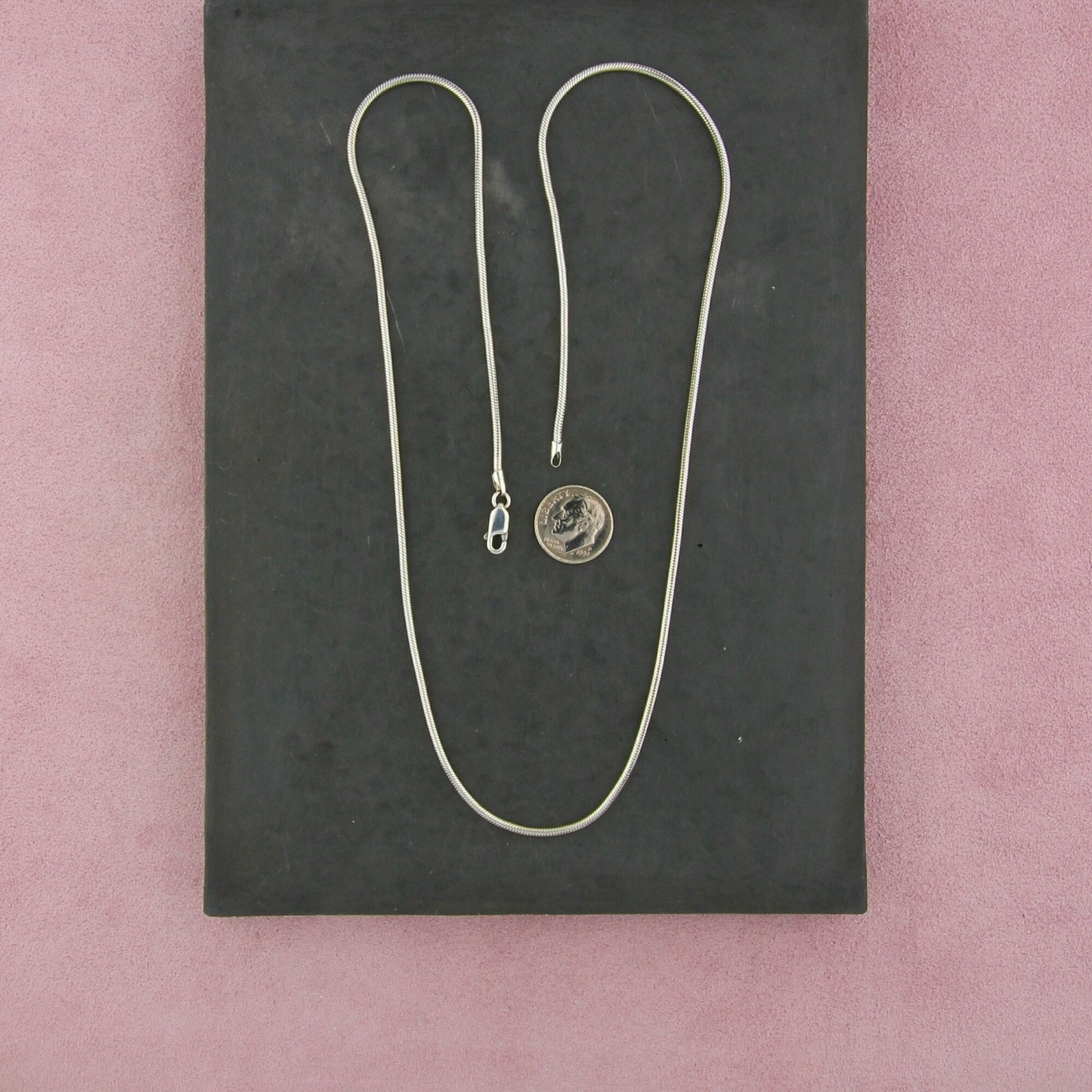 sterling silver 2mm snake chain necklace size 24in