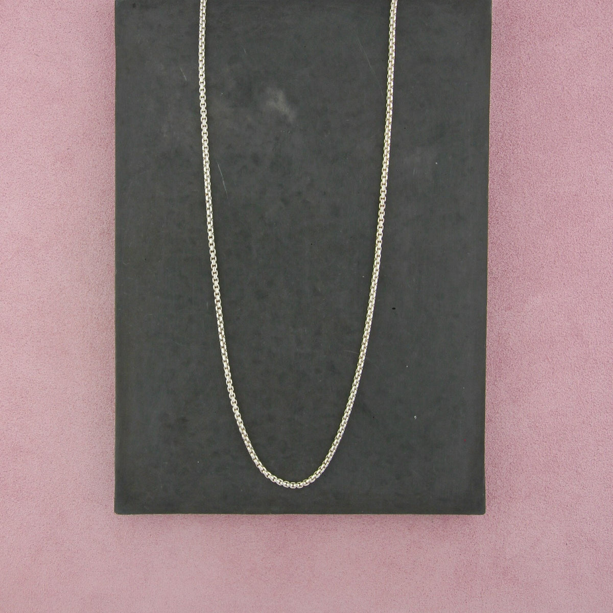 sterling silver italy 2mm box chain necklace size 18in