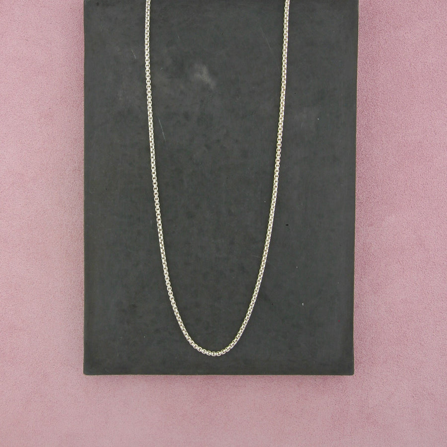 sterling silver italy 2mm box chain necklace size 18in