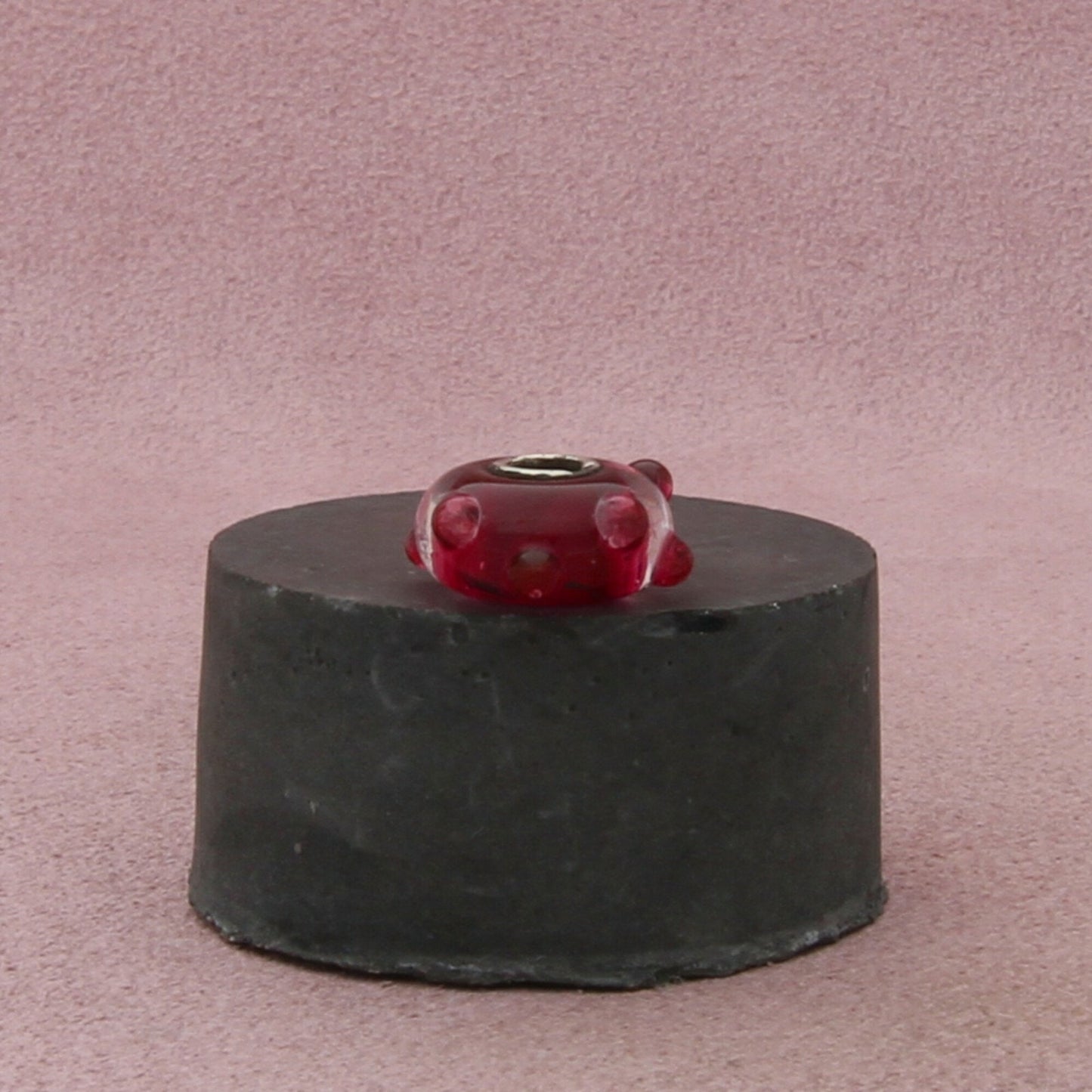 trollbeads sterling silver pink bud murano glass sterling bead charm