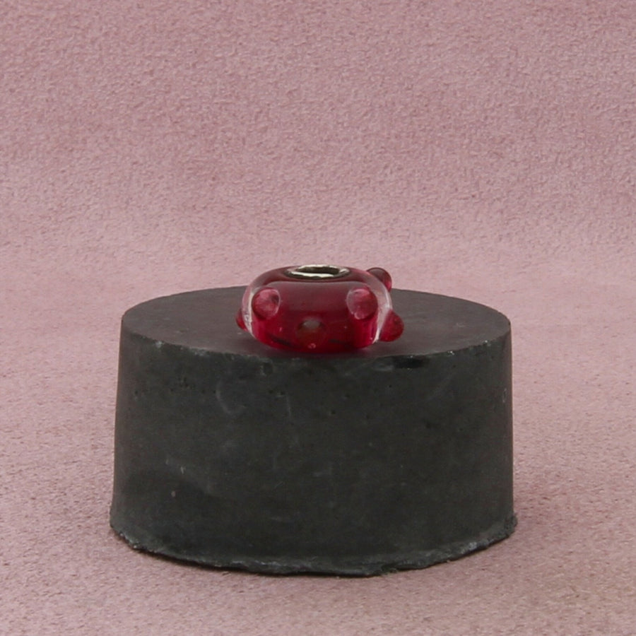 trollbeads sterling silver pink bud murano glass sterling bead charm