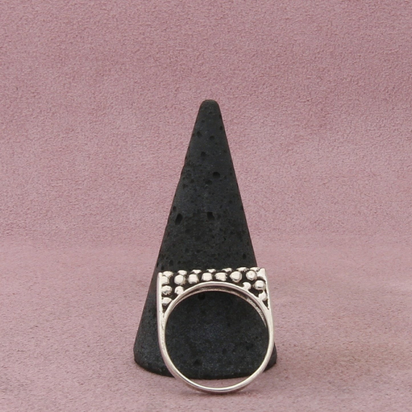 sterling silver dotted squared stack band ring size 8