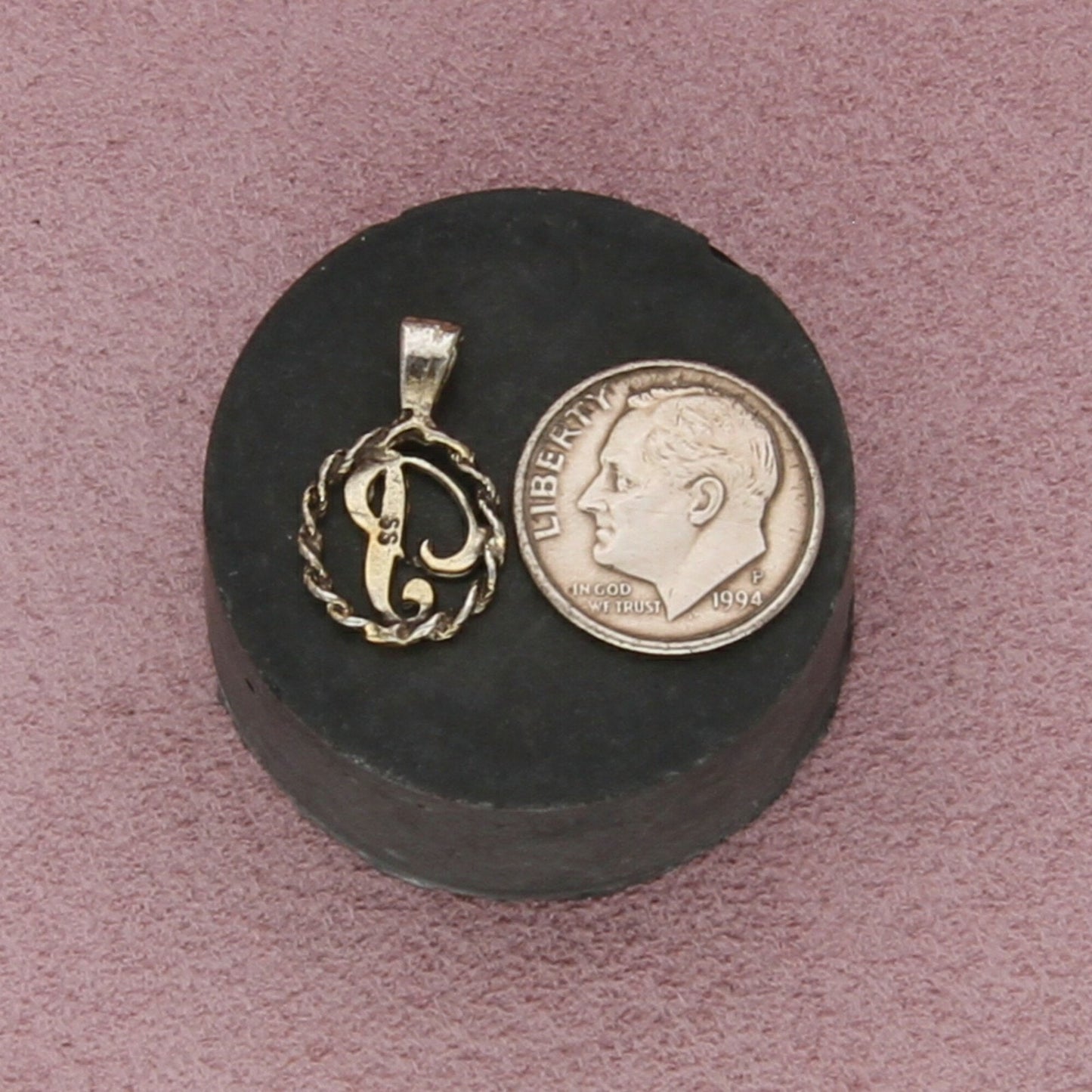 sterling silver vintage braided letter p initial pendant