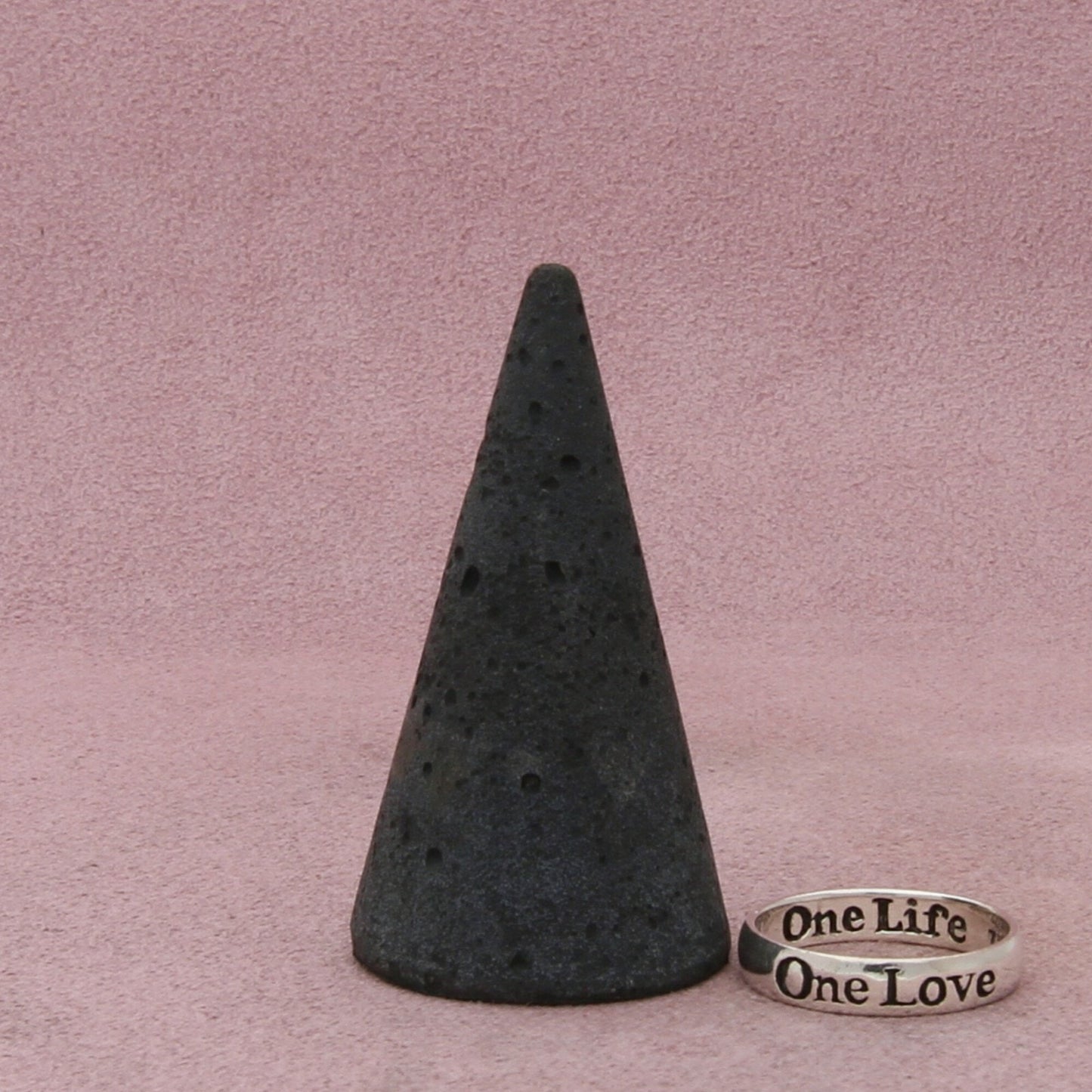 sterling silver one love stack band ring size 7