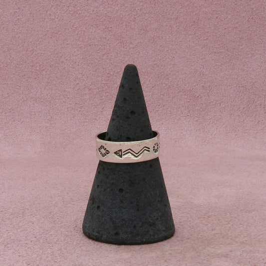 bell trading post sterling silver vintage southwestern arrow band ring size 6.25