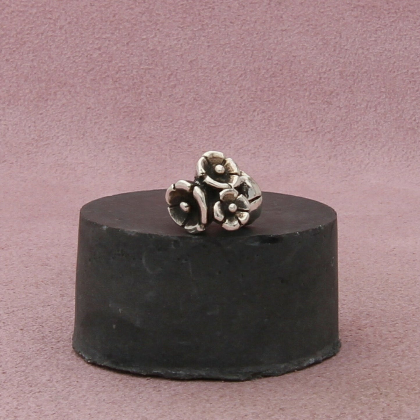 trollbeads sterling silver forget-me-not flowers retired bead charm