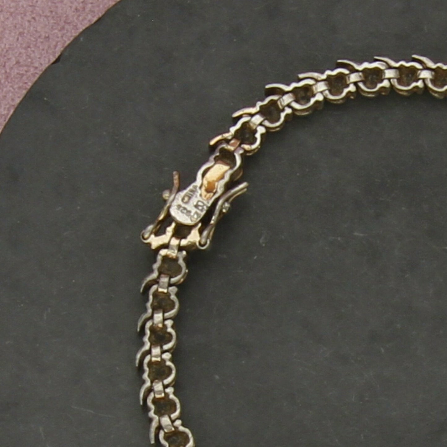 sterling silver gold wash cz tennis bracelet size 7in