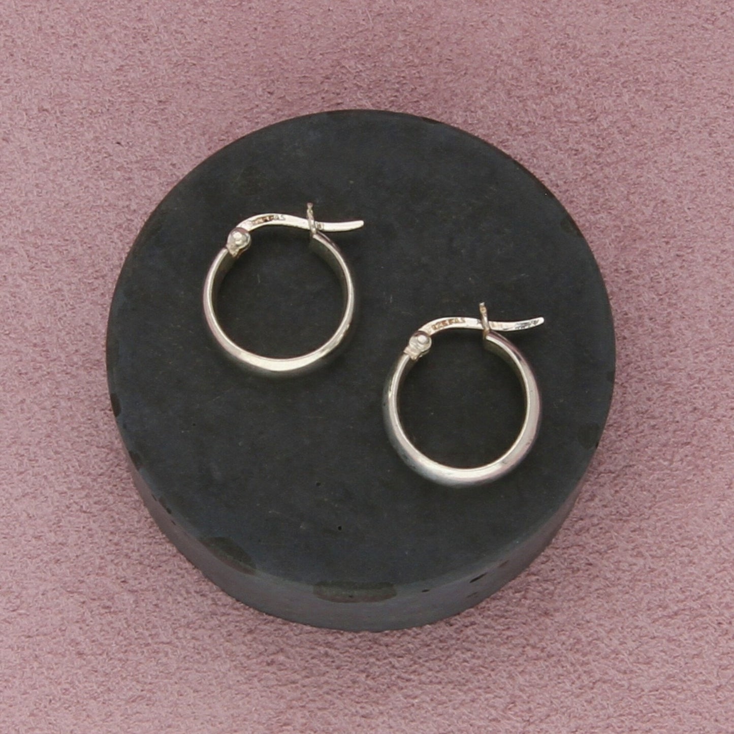 sterling silver smooth huggie hoop earrings