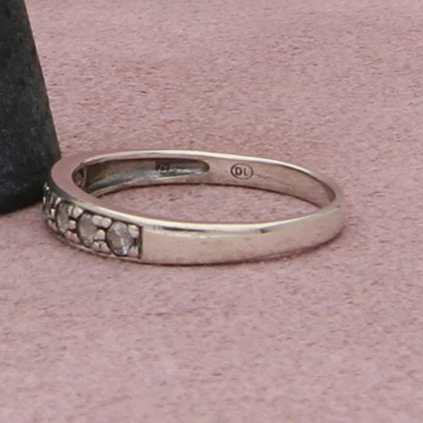 sterling silver clear cz band ring size 9.75