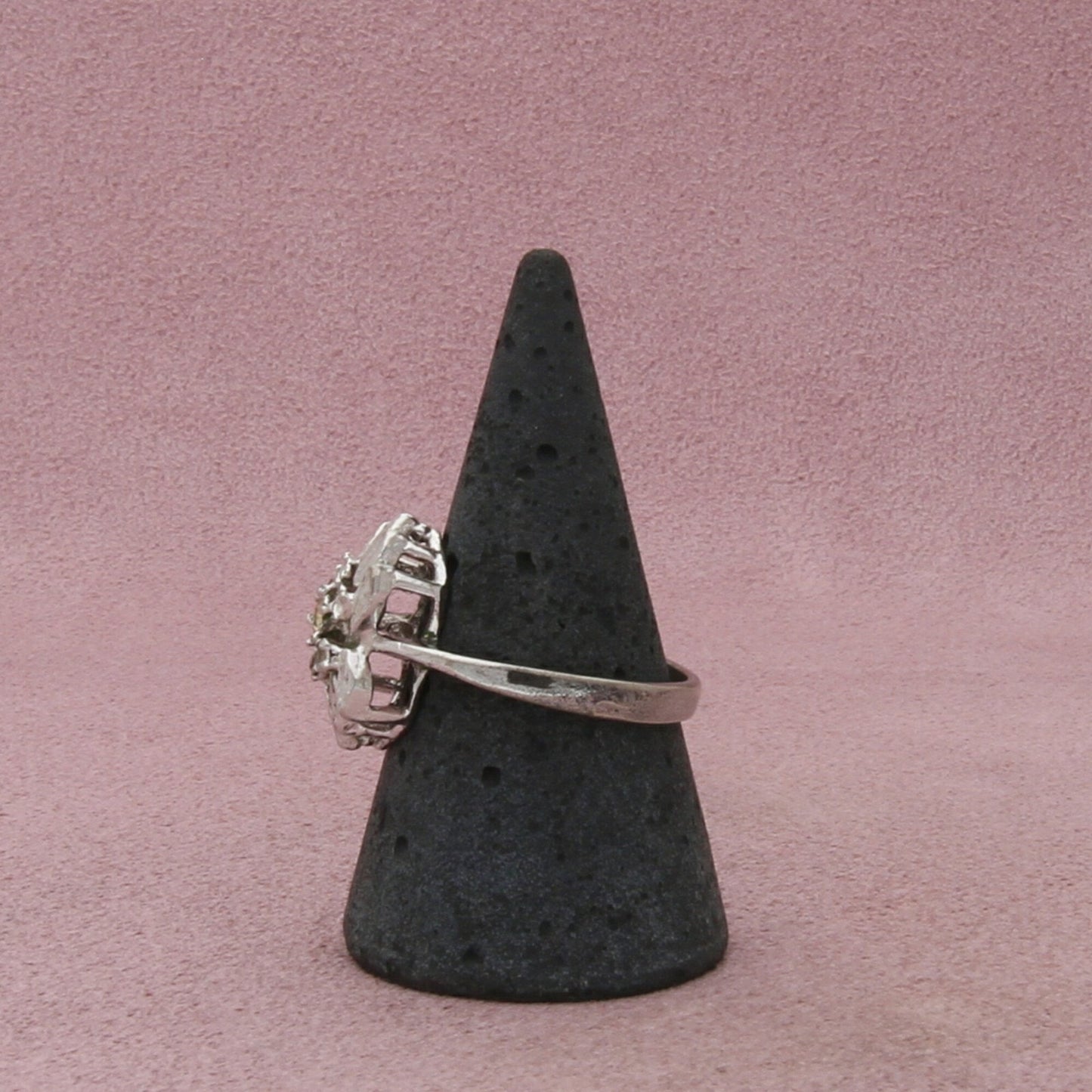 sterling silver vintage art deco paste stone cluster ring size 8.75