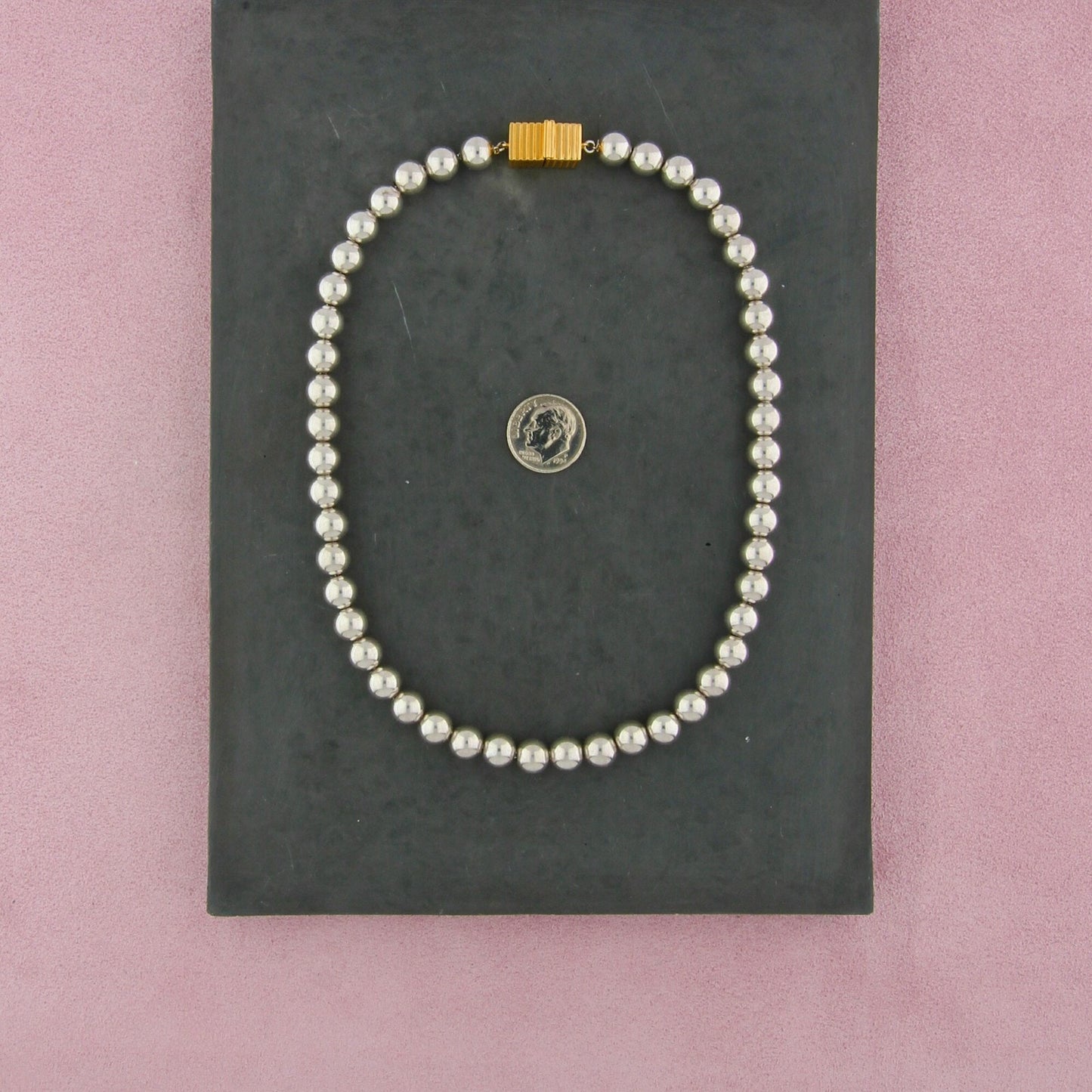 ivi los angeles sterling silver kelly bead necklace size 15.5in