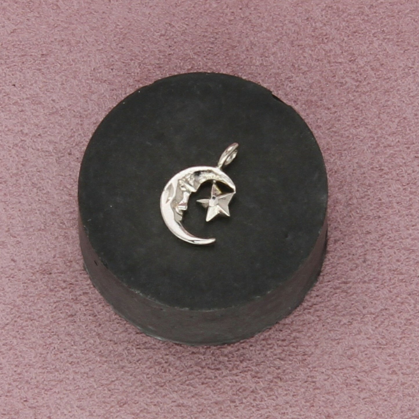 sterling silver crescent moon & star pendant