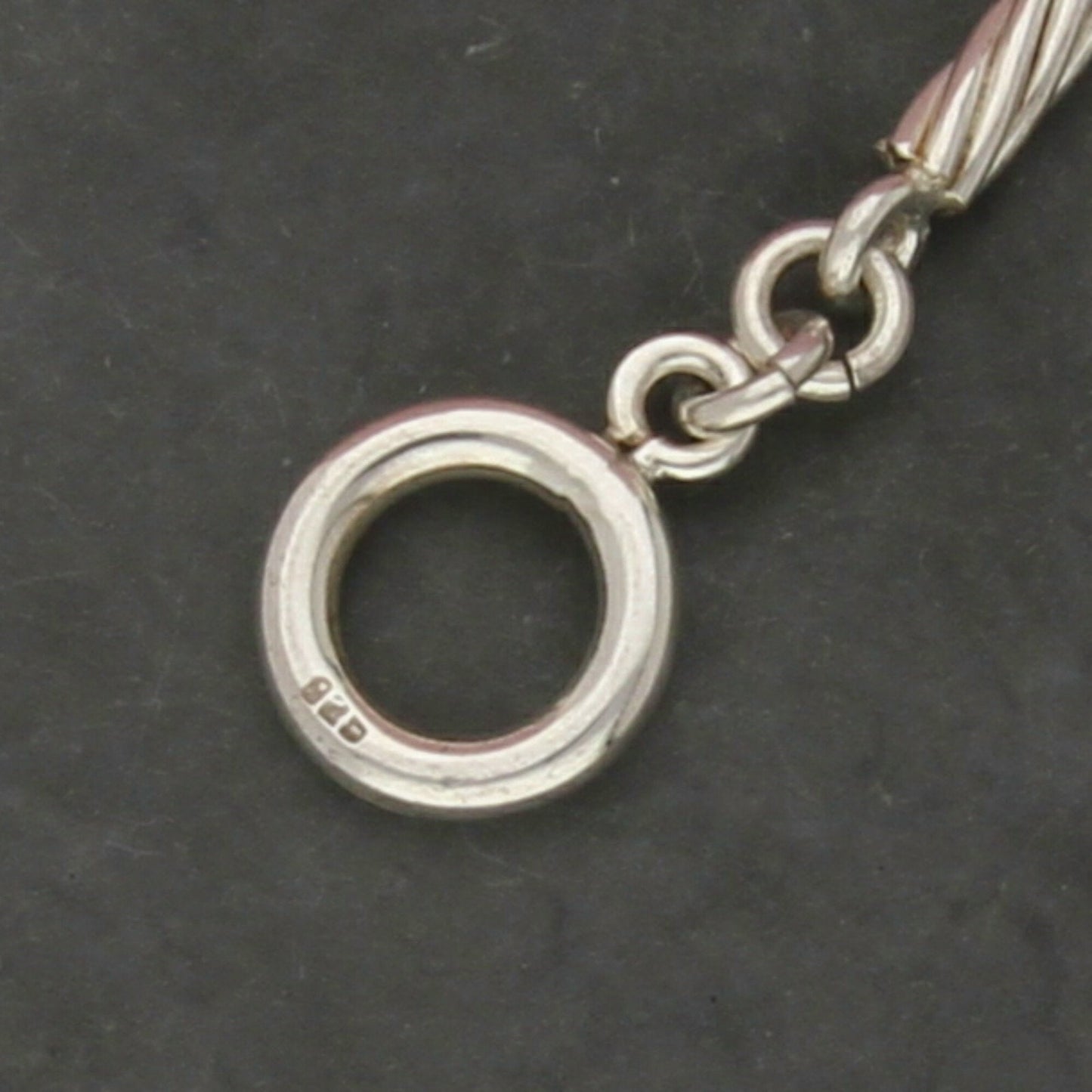 sterling silver twisted cable link toggle bracelet size 6.75in