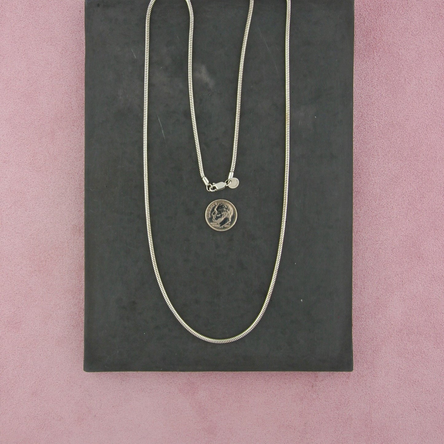 tiffany & co sterling silver 2mm snake chain necklace size 30in