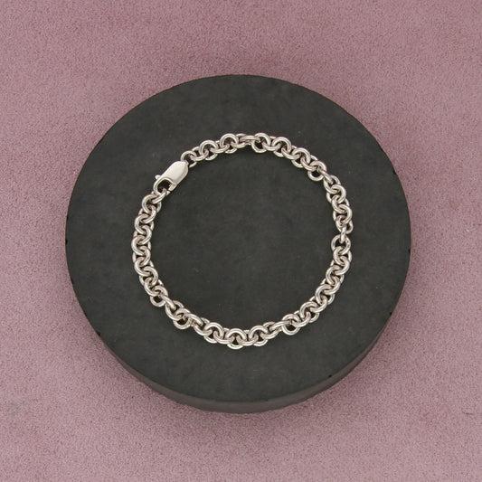 sterling silver 6mm cable chain bracelet size 6.75in